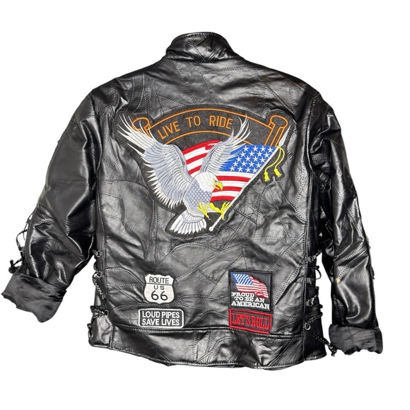 Diamond Plate Genuine Buffalo Leather Jacket Classic Motorcycle Women’s Small - Picture 2 of 15